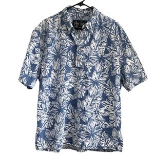 The Nutter Hawaiian Shirt Blue Floral Prints XL Men's